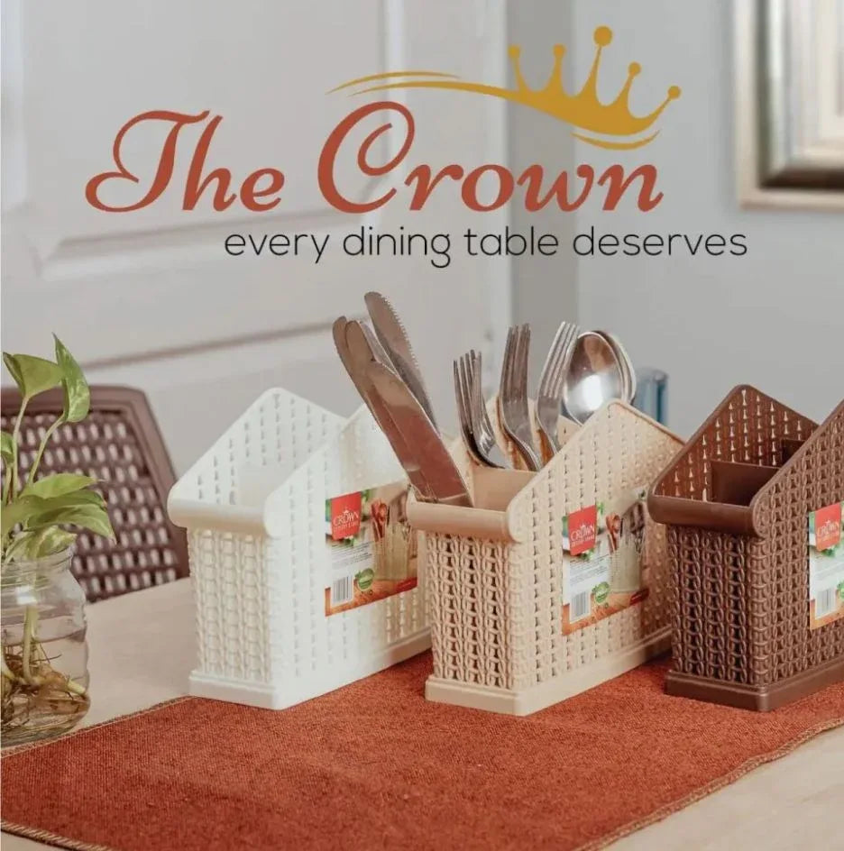 Crown Cutlery Spoon Holder – Elegant Kitchen Organizer - Clarify.pk