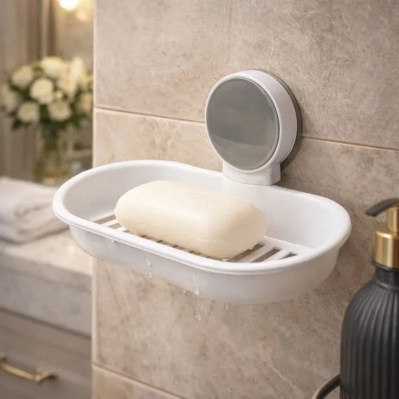 Sticky Soap Holder – Wall Mounted Drain Soap Tray - Clarify.pk