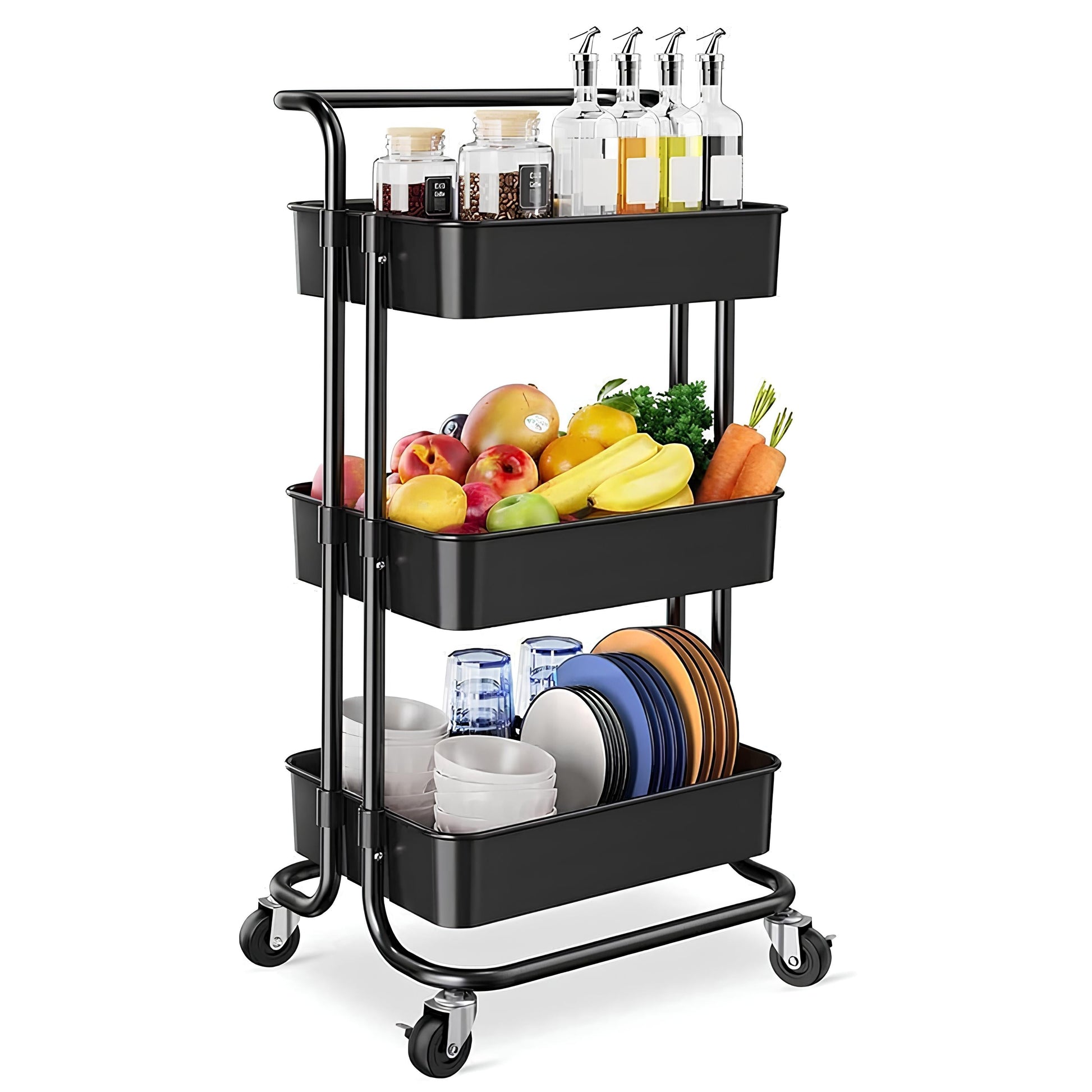 Glow 3-Tier Multi-Purpose Organizer Utility Trolley