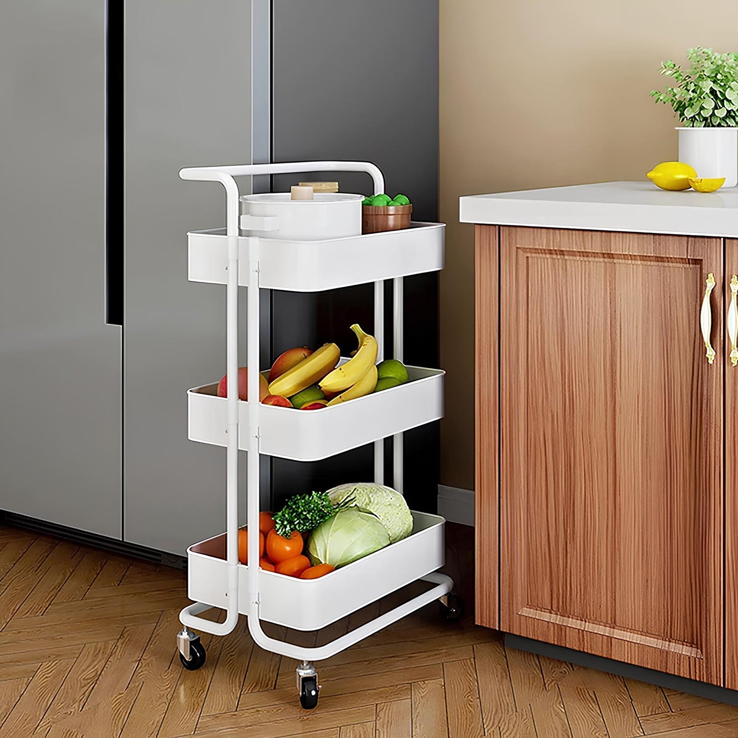 Glow 3-Tier Multi-Purpose Organizer Utility Trolley
