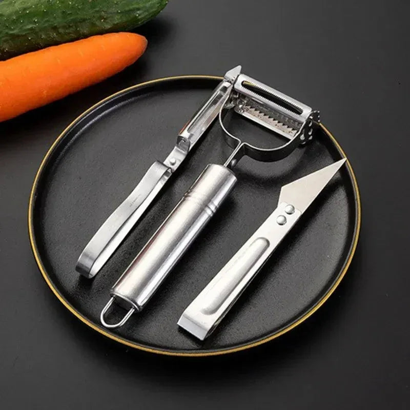 3 in 1 Kitchen Peeler and Grater Stainless Steel