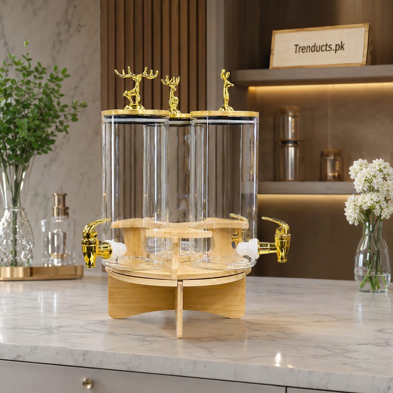 3-in-1 Revolving Beverage Dispenser with Stand