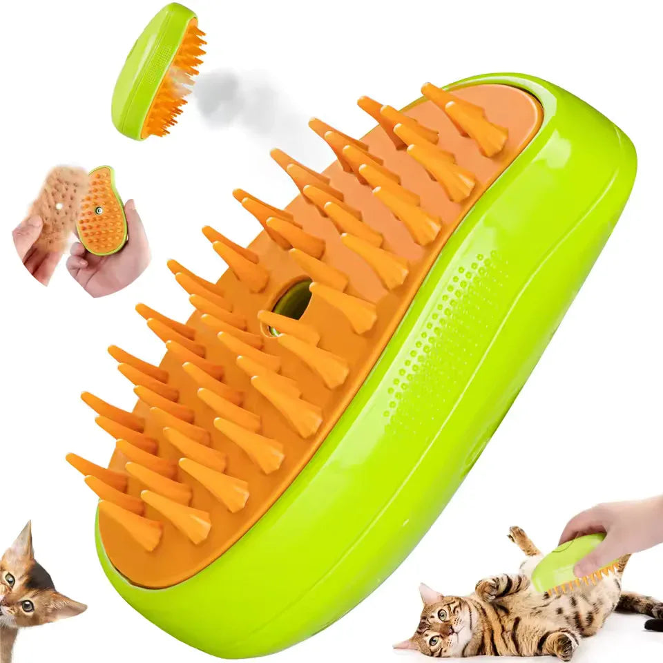 3 in 1 Steam Brush for Cats and Dogs - Clarify.pk