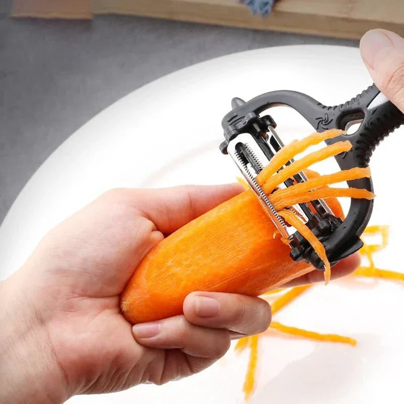 3-in-1 Vegetable & Fruit Peeler – Multi-Functional Rotary Grater Cutter