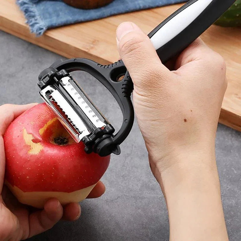 3-in-1 Vegetable & Fruit Peeler – Multi-Functional Rotary Grater Cutter