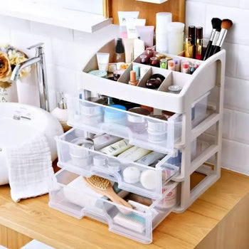 3 Layer Cosmetic Storage Case with Drawers - Clarify.pk