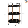 3 Tier Rotating Cart with Wheels for Home (Random Circle/Square) - Clarify.pk