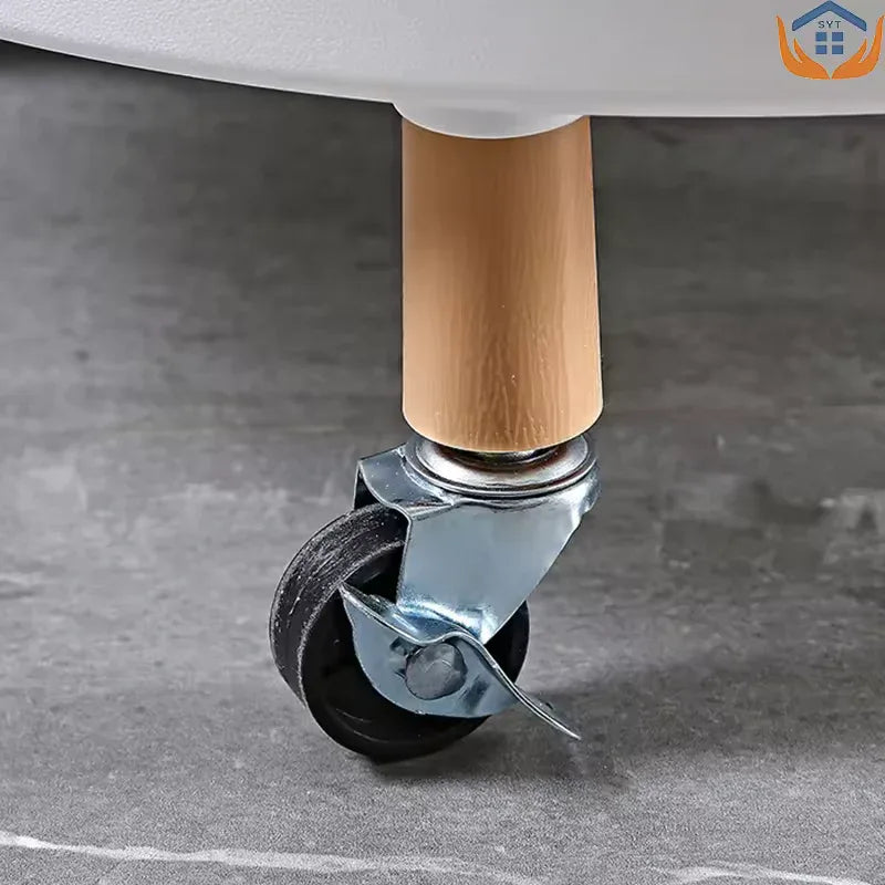 3 Tier Rotating Cart with Wheels for Home (Random Circle/Square) - Clarify.pk