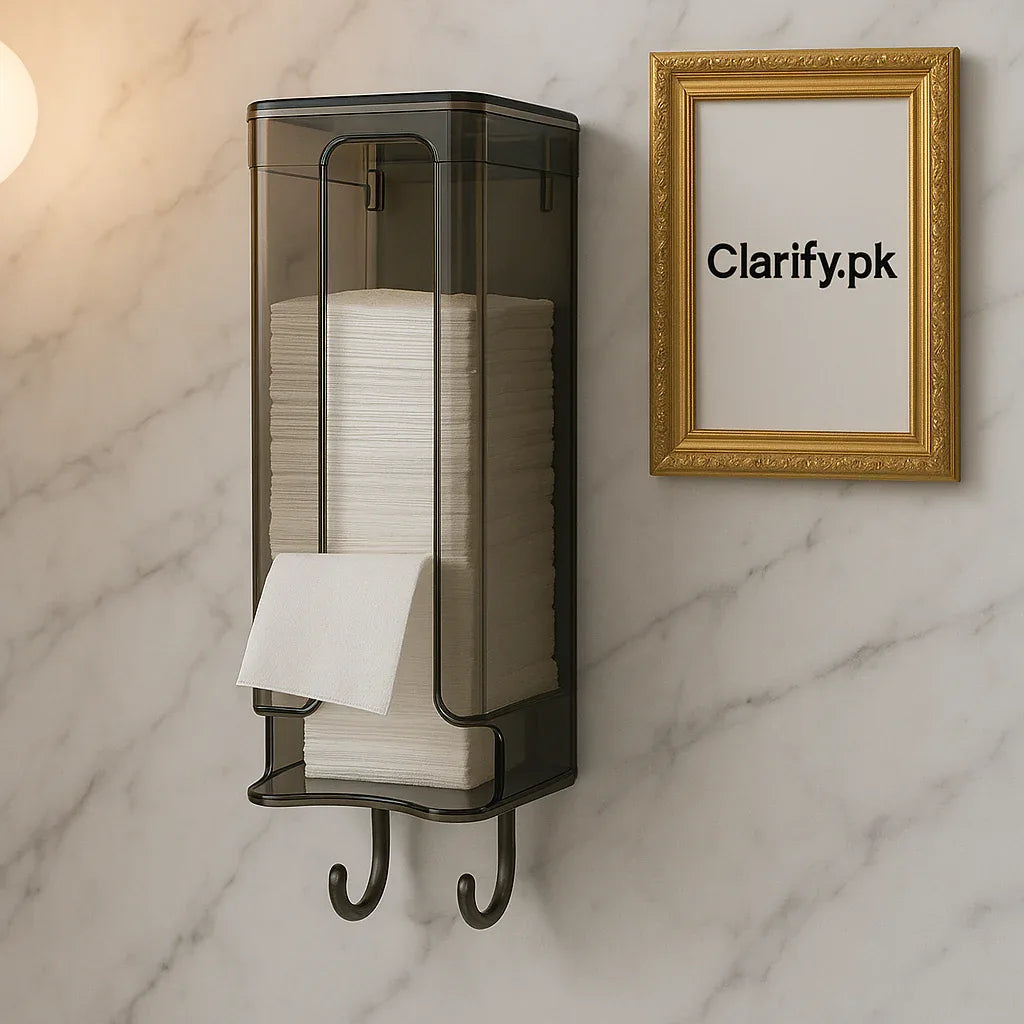 Acrylic Wall Mounted Tissue Holder – Modern Bathroom & Kitchen Dispenser - Clarify.pk