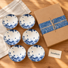 Blue Floral Bowl Gift Set of 6 - Kraft Gift Box