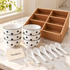 Polka Dot Bowl Gift Set - 6 Bowls and 6 Spoons