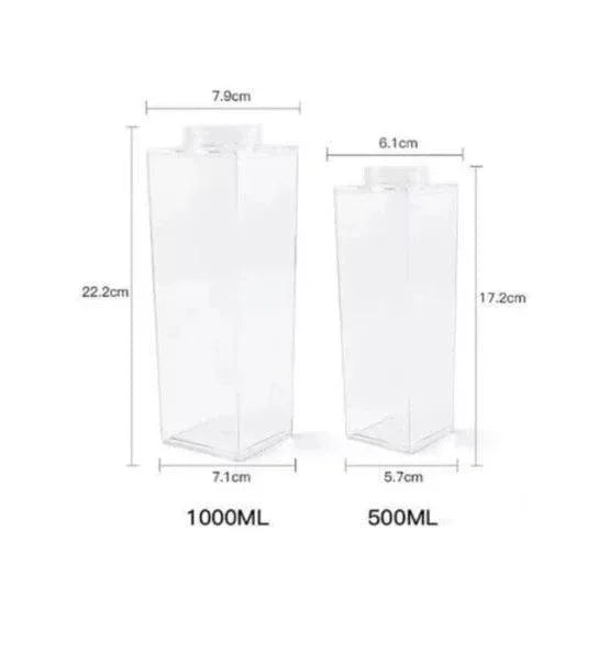 Transparent Milk Bottle - Portable Acrylic Juice and Detox Water Bottle - Clarify.pk