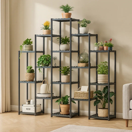 Creative Flower Shelf – Multi-Layer Plastic Plant Stand for Indoor & Outdoor - Clarify.pk