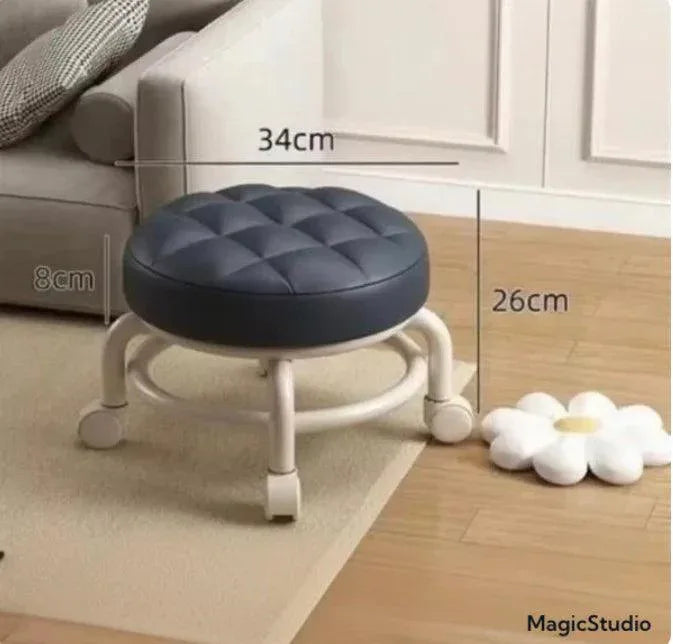 Multifunctional Sofa Stool - Rolling Round Design for Home and Office Use - Clarify.pk