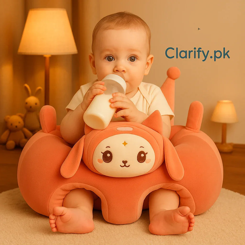 پریمیم بیبی سپورٹ سوفا سیٹر - اورنج بنی ایڈیشن