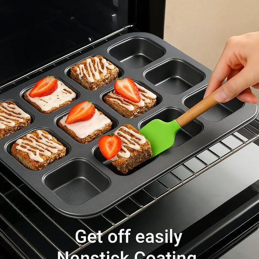 Square Cavity Baking Tray – Non-Stick Mini Muffin & Brownie Pan - Clarify.pk