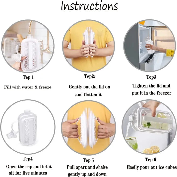 Ice Ball Maker Bottle – Portable Ice Cube Mould Kettle for Drinks, Juice & Cocktails