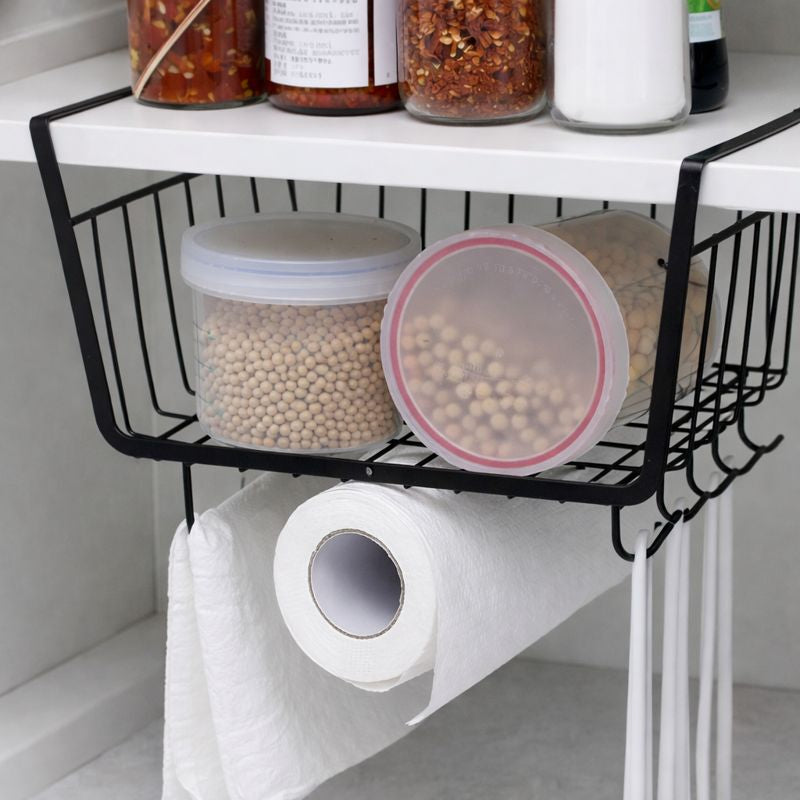 Under Cabinet Hanging Rack – Space Saving Kitchen Organizer A TO Z