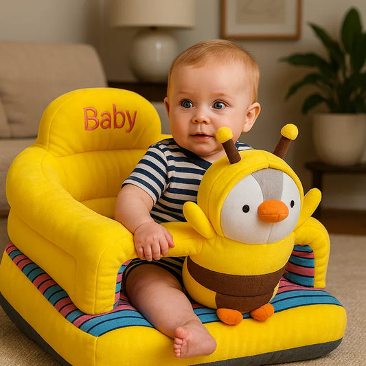 Premium 360° Baby Support Sofa Seat – Yellow Bee - Clarify.pk