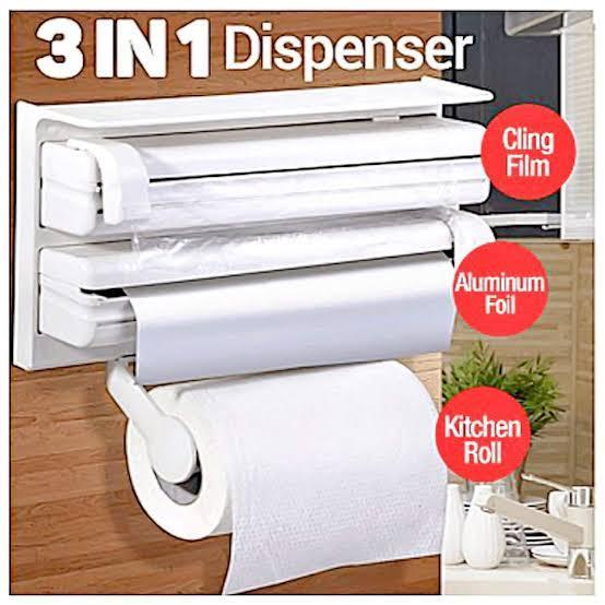 3 in 1 Paper Dispenser - Versatile Tissue, Towel, and Wrap Holder for Home and Office - Clarify.pk