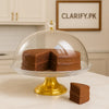 Acrylic Cake Dome Golden Stand – Elegant Cake Display (Small) - Clarify.pk