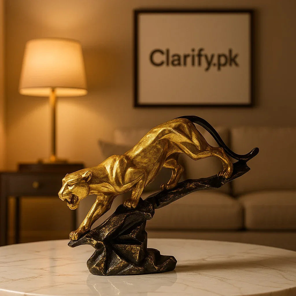 Luxury Panther Table Sculpture – Modern Home Decor (Medium Size) - Clarify.pk