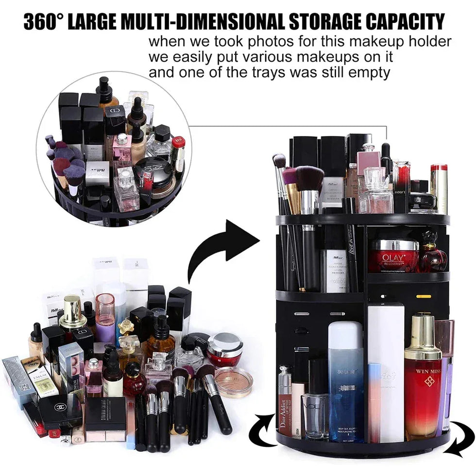 360 Degree Makeup Organizer for Cosmetics (Random colour)