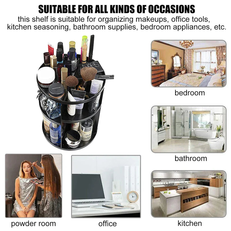 360 Degree Makeup Organizer for Cosmetics (Random colour)