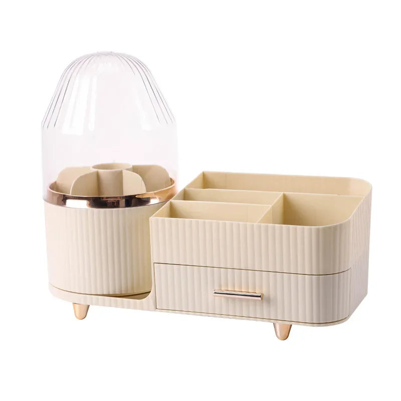 360 Degree Rotating Makeup Organizer with Brush Holder