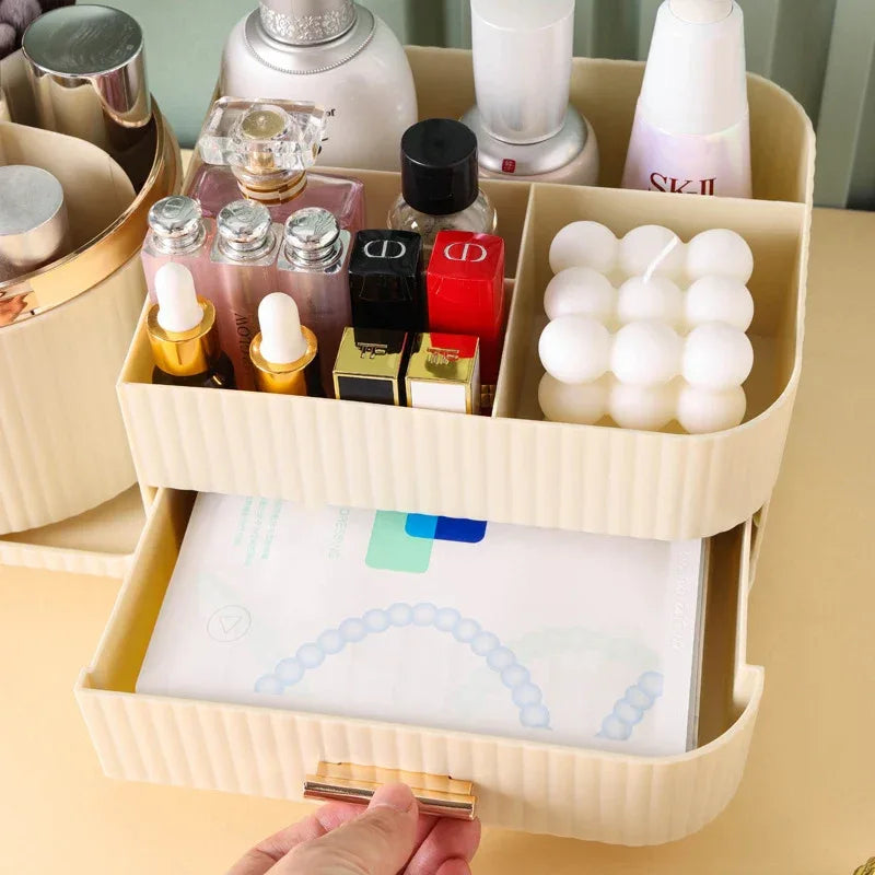 360 Degree Rotating Makeup Organizer with Brush Holder