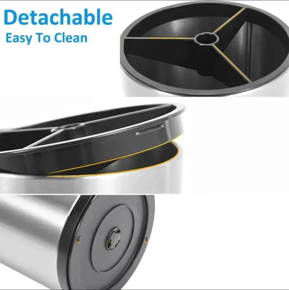 360 Rotating Kitchen Utensil Holder Stainless Steel - Clarify.pk