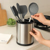 360 Rotating Kitchen Utensil Holder Stainless Steel - Clarify.pk