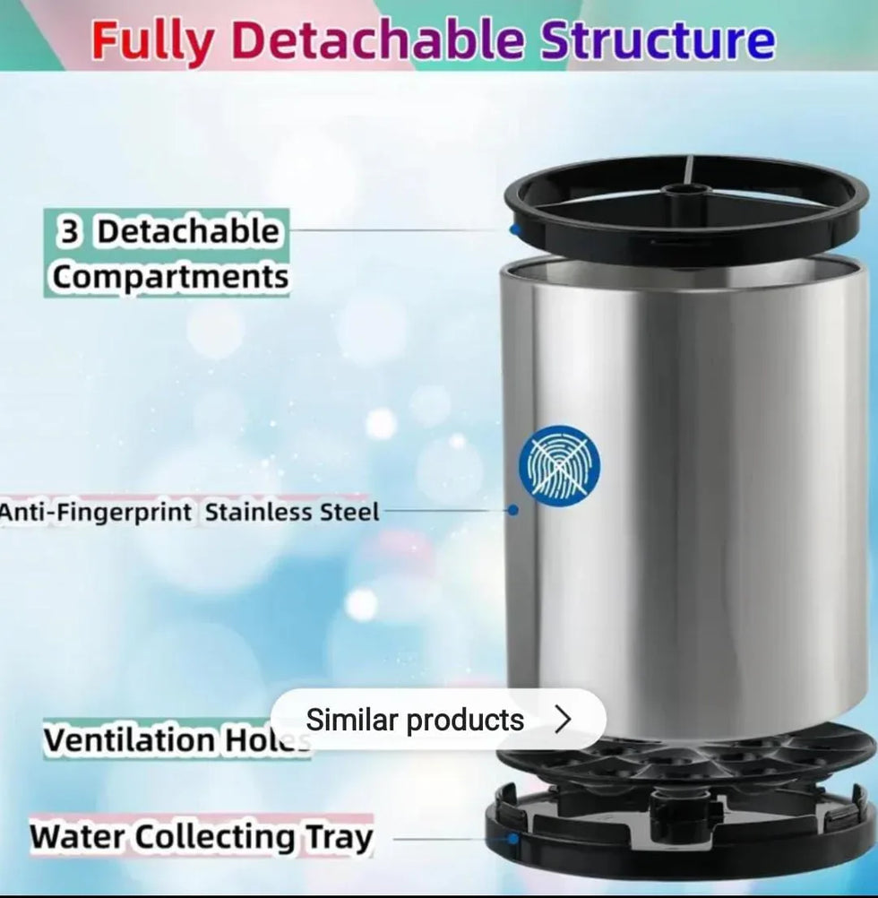 360 Rotating Kitchen Utensil Holder Stainless Steel