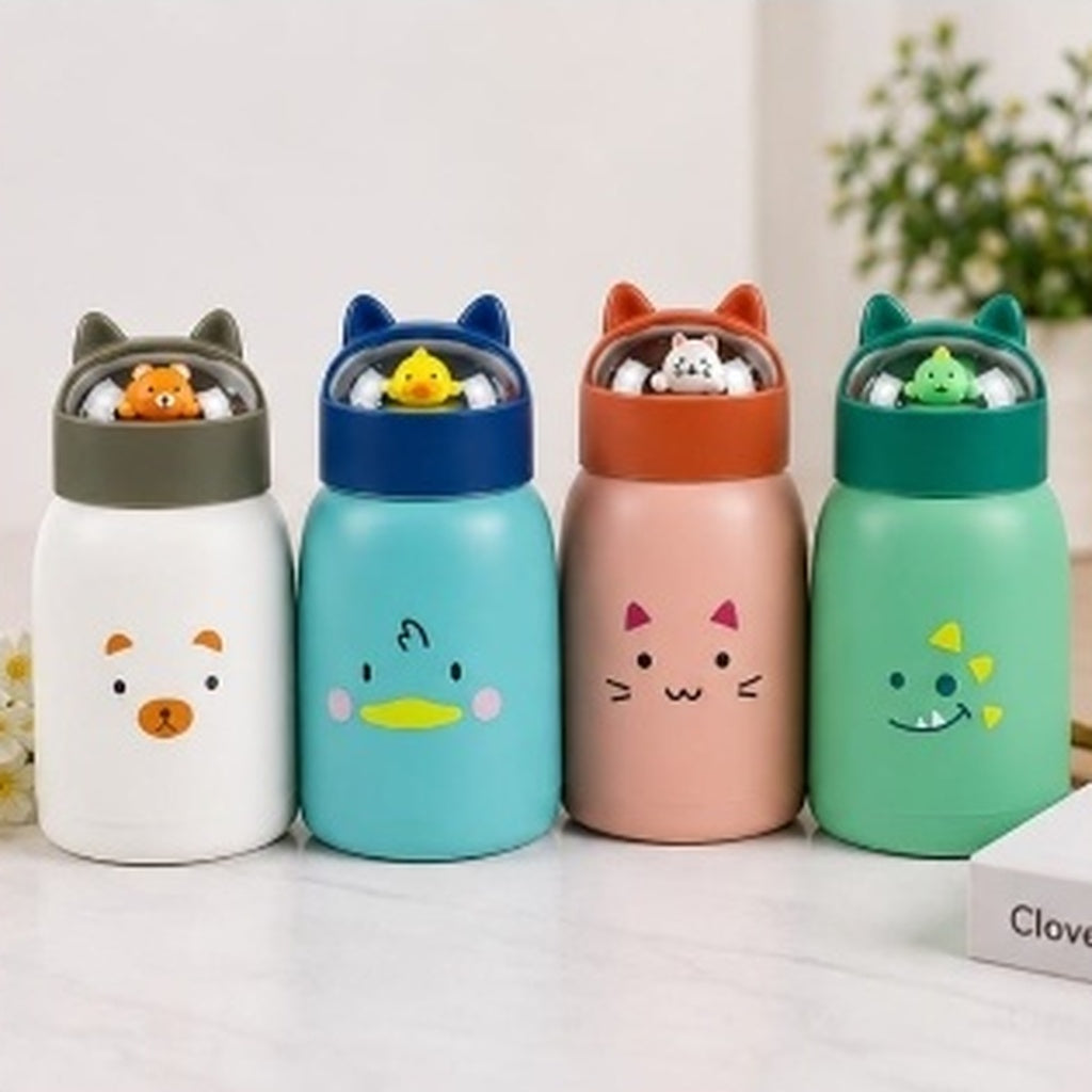 360ml Animal Design Water Bottle with Strap (Random Color)