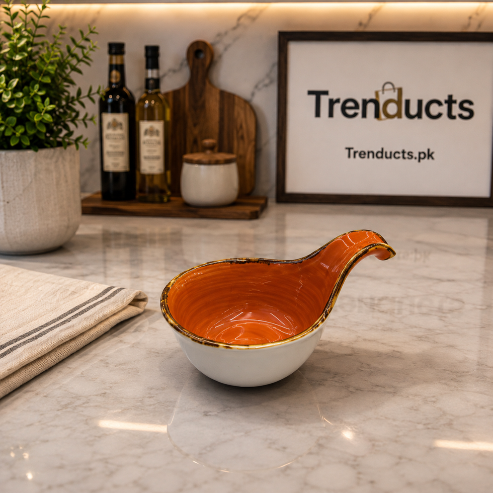 Danny Home Rust Orange 4.75-Inch Handled Dish