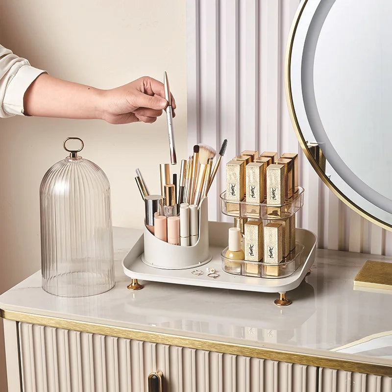Rotating Luxury Cosmetic Organizer – 360° Vanity Station