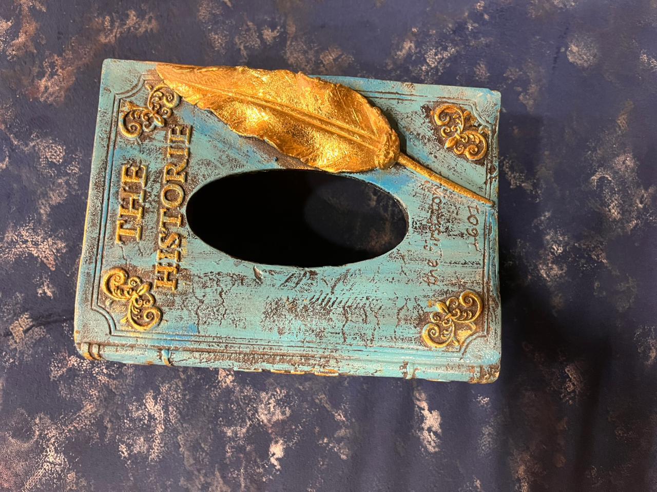 Vintage Book-Style Tissue Box Case – Elegant Home Decor - Clarify.pk