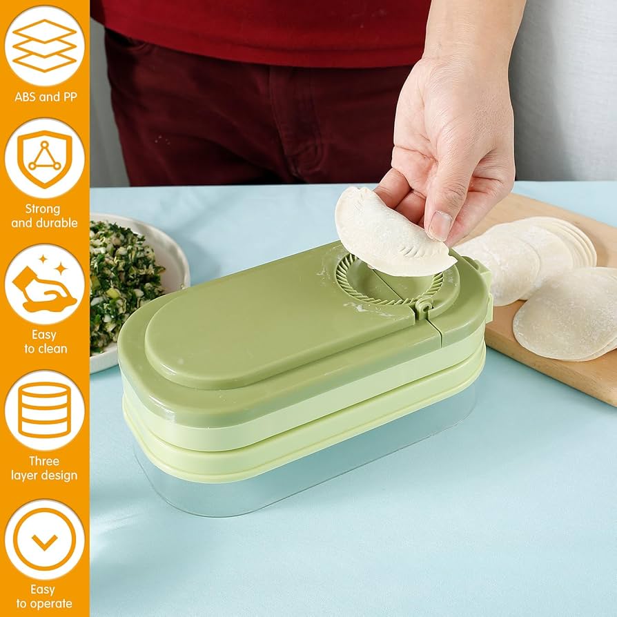 Multifunctional Dumpling Maker & Storage Box: Manual Dough Press Mold