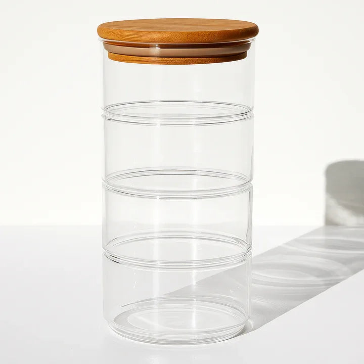 4-Layer Glass Food Container – Airtight Lunch & Storage - Clarify.pk