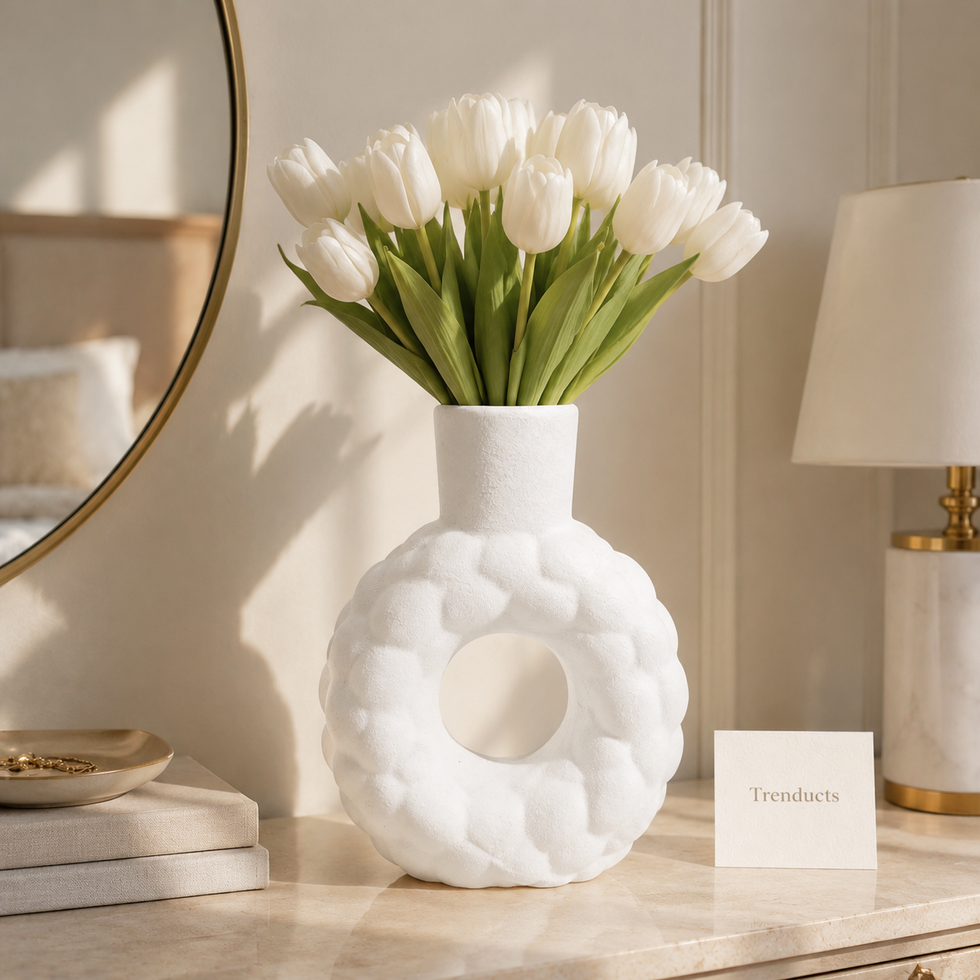 Bubble Loop White Ceramic Vase