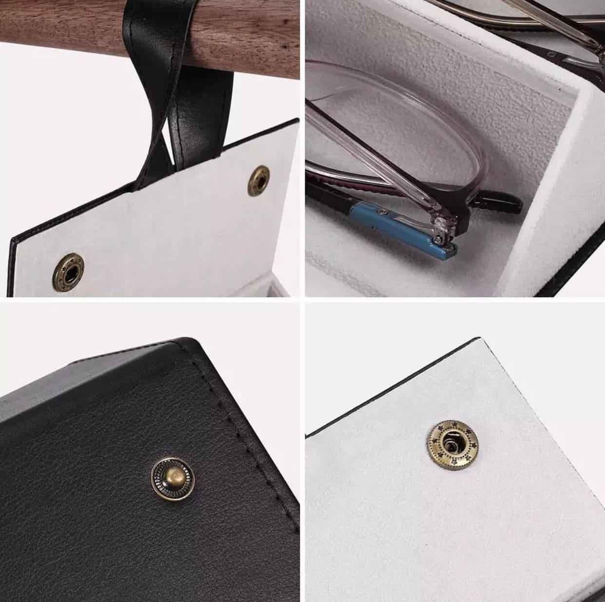 Foldable Eyewear Travel Organizer - PU Leather Case for Glasses and Sunglasses
