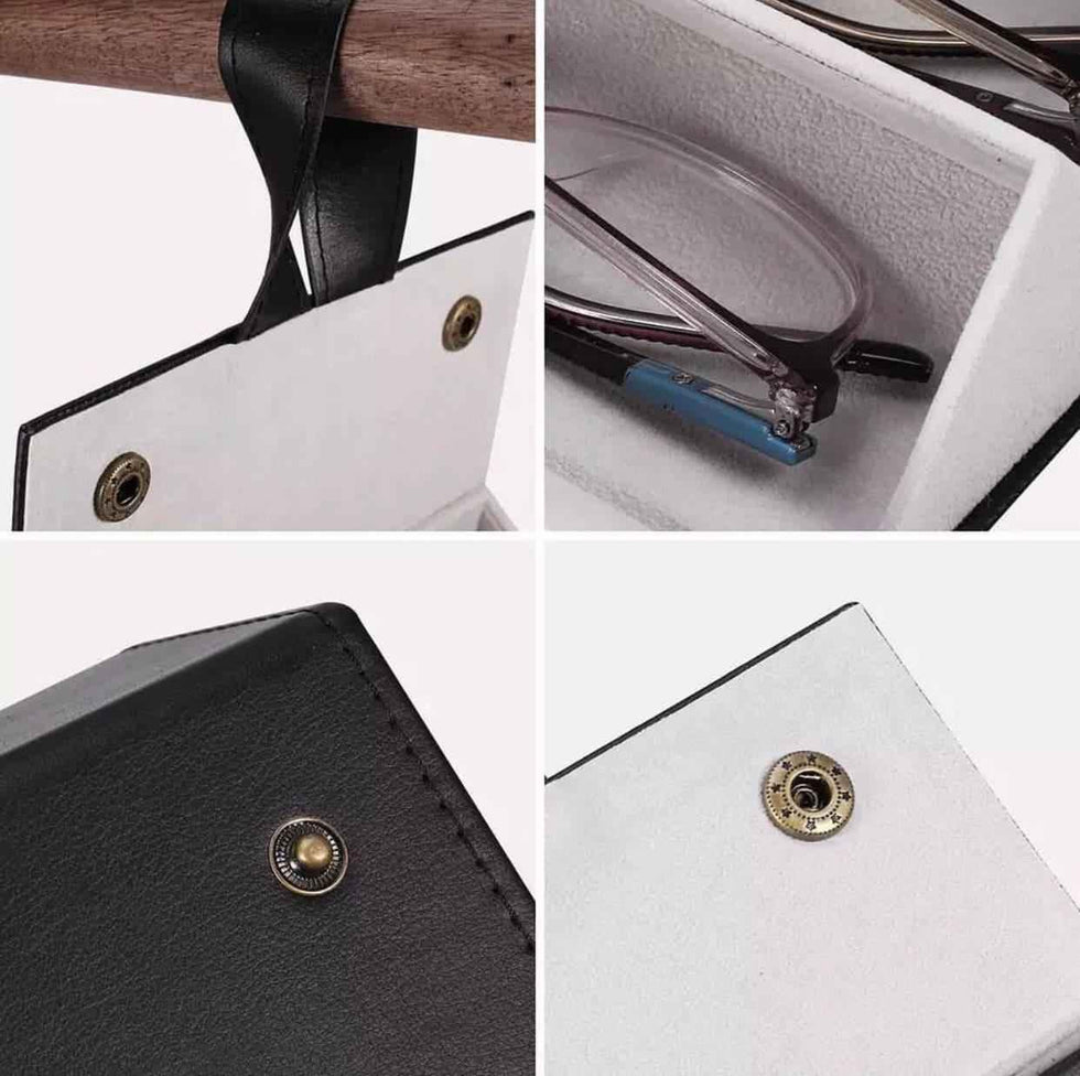 Foldable Eyewear Travel Organizer - PU Leather Case for Glasses and Sunglasses
