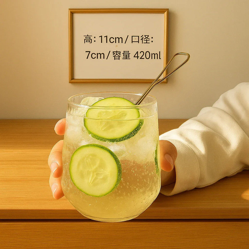 جدید لگژری جوس گلاس 420ml - اسٹائلش ڈرنک ویئر