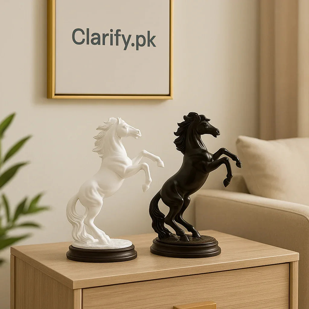 Classic Rearing Horse Showpiece – Elegant Home Décor (small) - Clarify.pk