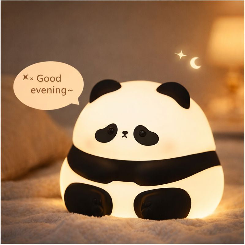 Cute Silicone Sitting Panda Lamp – Rechargeable Night Light AJF