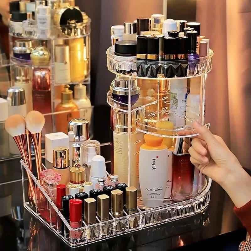 All In One Makeup Organizer 360 Degree Rotation for Ultimate Convenience - Clarify.pk