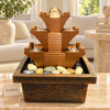 3-Tier Pyramid Tabletop Fountain with Spinning Crystal Ball & LED – Indoor Water Feature