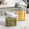 Premium Cereal Dispenser - Grain Jar with Measuring Cup