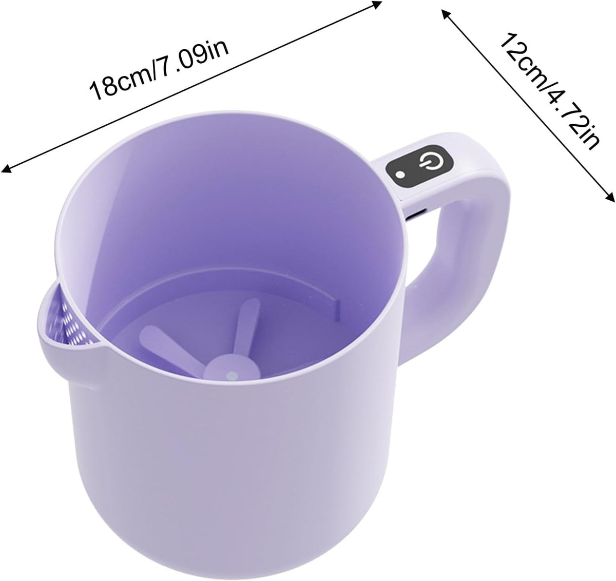 Electric Milk Frother, Mixer & Blender Cup with Built-In Whisk – Foam Maker for Coffee & Drinks