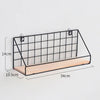 Metal Grid Wall Shelf with Wooden Base for Stylish Home Storage - Clarify.pk
